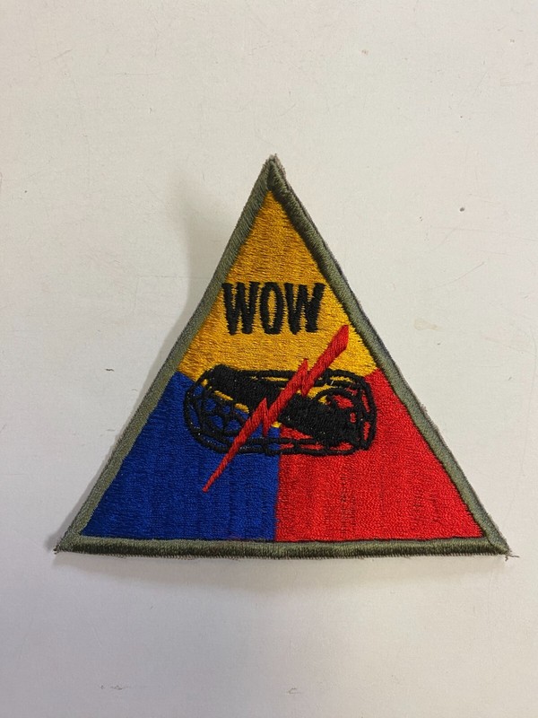 F0302 Repro WW2 US Army Armored Tank Triangle WOW ID Unknown IR16A