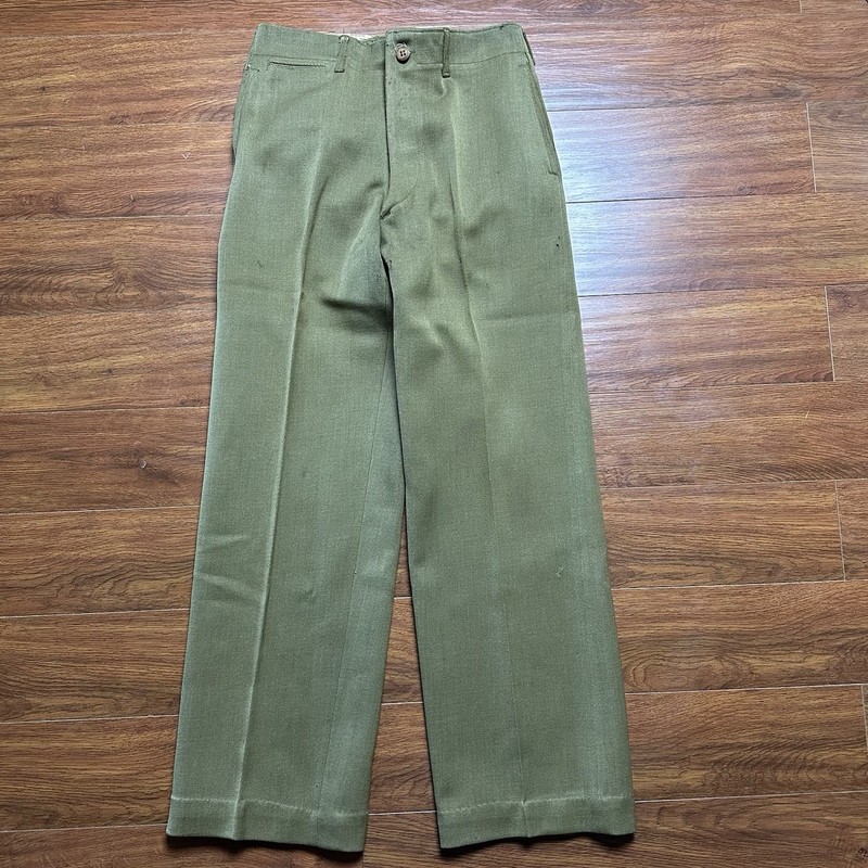 WWII US Army Infantry Wool Field Trousers 26×29 Military Green Uniform Pants
