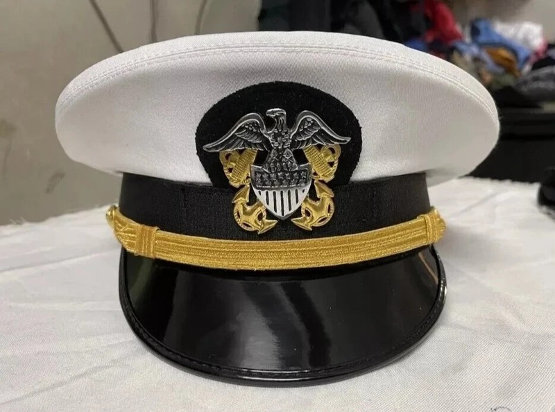 U.S. Navy Officer White Dress Cap – Military Uniform Hat Replica All Sizes gallery