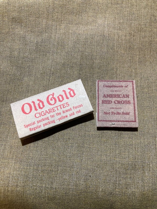 WWII US Army USMC K-Ration Small Old Gold box with C ration match book
