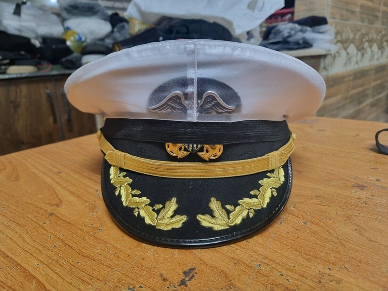 Us Navy Officer Cap, US Navy Commander captain Rank Cap with waterproof cover gallery