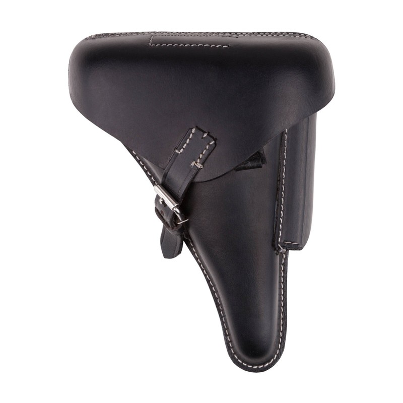 WWII GERMAN LUGER P08 Hardshell BLACK LEATHER HOLSTER