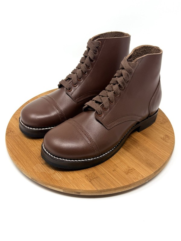 NEW SMW Reproduction WWII Model I Type II Russet Low Boots w rubber soles US 7 D