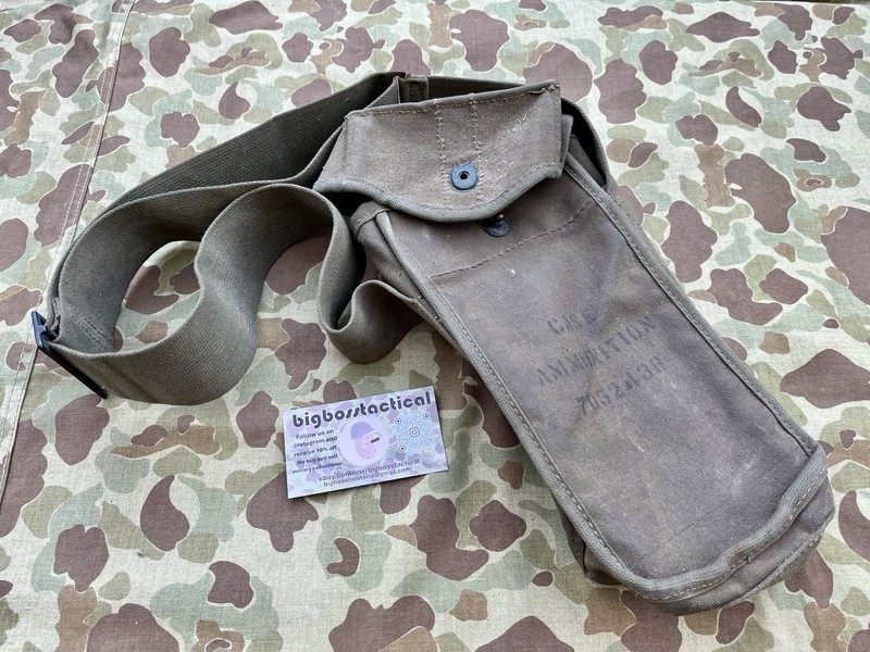 WWII US ARMY GREASE GUN .45 Ammo Thomson GP Shoulder Bag Carry Pouch