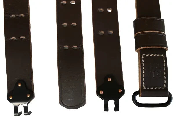 M1 Garand Leather Sling Steel Fitting Dark Brown with Extra Keepers gallery