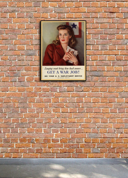 1940s Women “Get A War Job!” WWII Historic Propaganda War Poster - 18x24 gallery