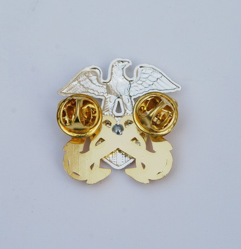 WWII Us Navy Military Officers Hat Metal Pin Badge gallery