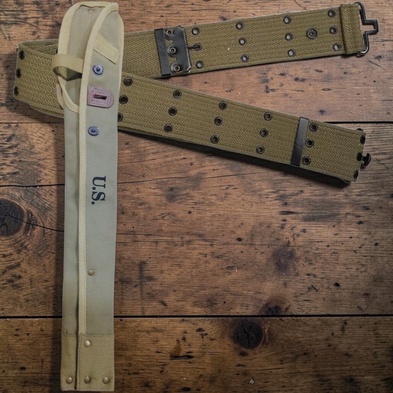 WWII M1 Carbine Canvas BELT Holster Case Marked US OD GREEN (COMBO)
