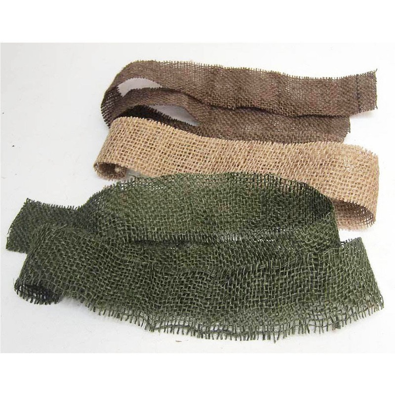 WW2 US ARMY AIRBORNE M1C HELMET INFANTRY SCRIM CAMOUFLAGE BURLAP THREE COLORS gallery