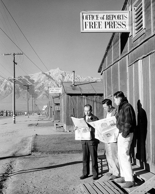 ROY TAKENO READING MANZANAR PAPER ANSEL ADAMS 11x14 GLOSSY PHOTO PRINT