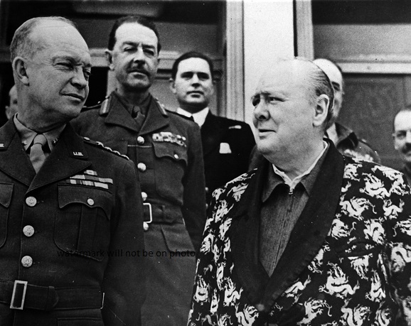 Gen. Dwight Eisenhower & Winston Churchill 8″x 10″ World War II Photo Picture 56