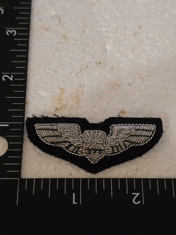 Reproduction WWII Silver Bullion Wings Clutch Back 2781