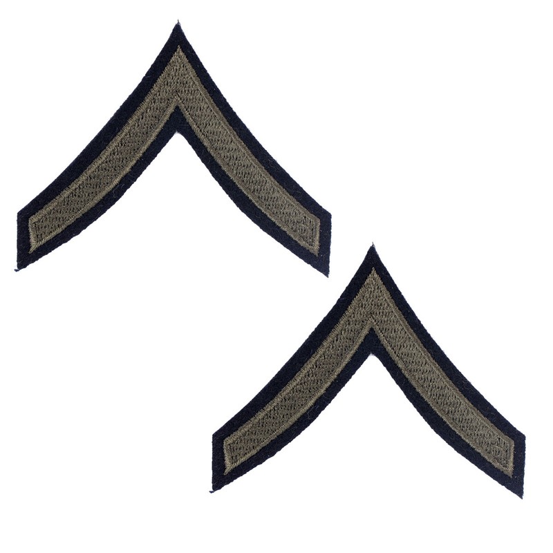 Private First Class Olive - WW2 Repro American Rank Stripe Patch Badge Army New