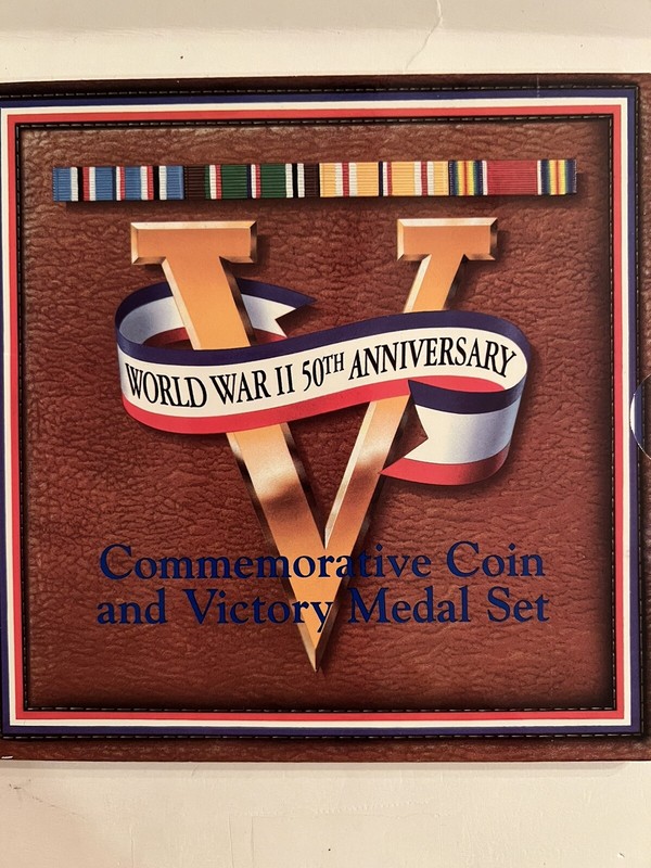 1991-1995 WWll 50th ANNIVERSARY COMMEMORATIVE COIN AND VICTORY MEDAL SET.
