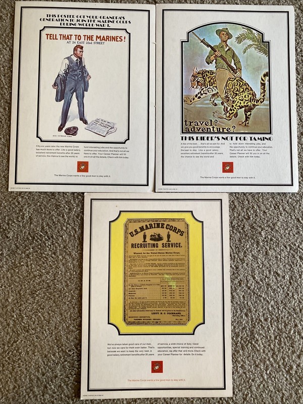 Lot Of 3-US Marines USMC Posters Each Measures 19” X 14” In Good Condition gallery