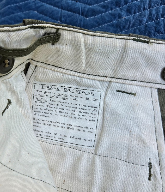 WWII M43 US Army Field Trousers/Pants - UNWORN - 34x33