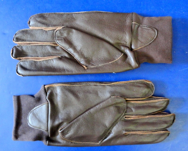 USAAF TYPE A-10 PILOT LEATHER FLYING GLOVES W/LABELS- SIZE LARGE gallery