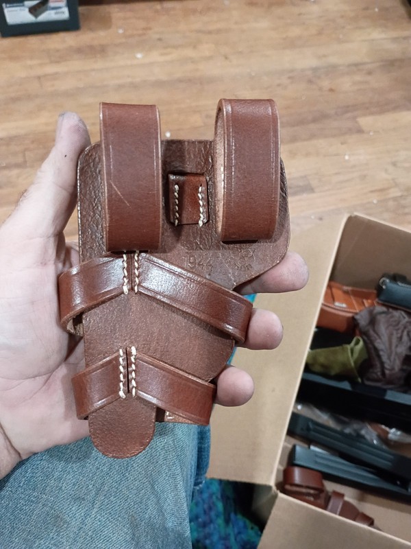 reproduction ww2 fallshirmjager holsters brown leather