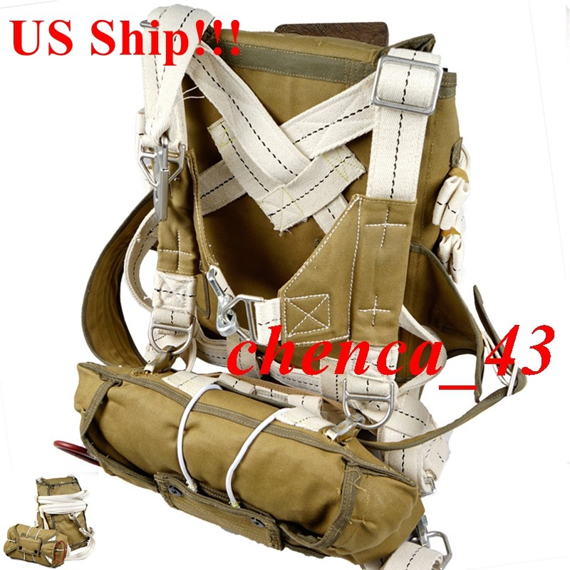 US Stock!!! T-5 Airborne Parachute Bag WW2 US Army Replica Paratroopers Backpack