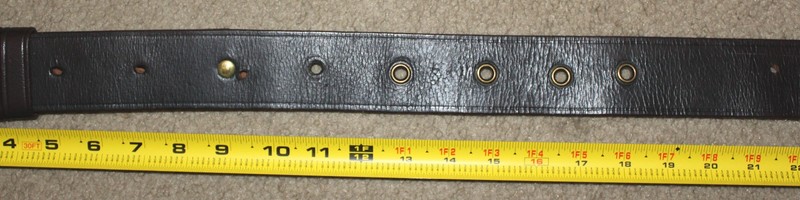 Unmarked Reproduction U.S. Officer's Leather Belt & 2 Pice Brass Belt Buckle gallery