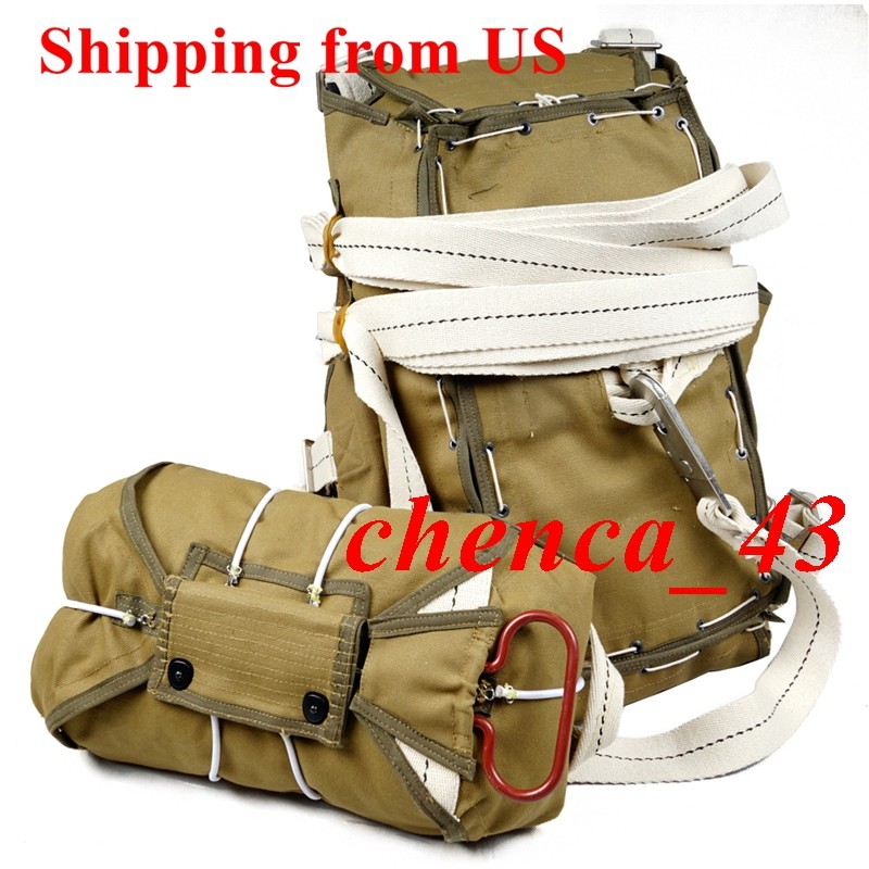 IN US!!! WW2 Army Replica Airborne T-5 Parachute Bag D-DAY Paratrooper Set Gift