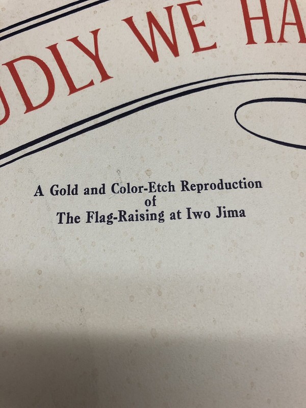 Gold reproduction of Flag Raising Iwo Jima 1945 gallery