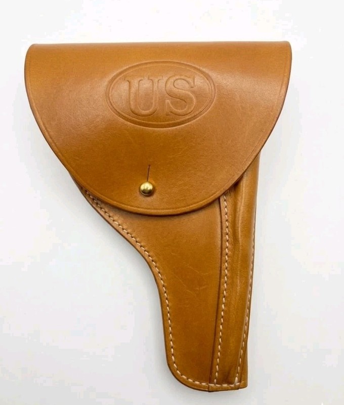 US Military Style Leather Holster Colt 1903 1908 Pocket Hammerless Tan Replica