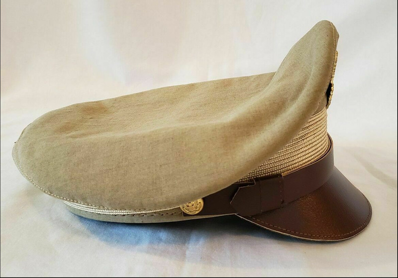 WW2 US Army Air corps Military Airforce Officers Khaki Crusher Visor Hat Cap WWI gallery