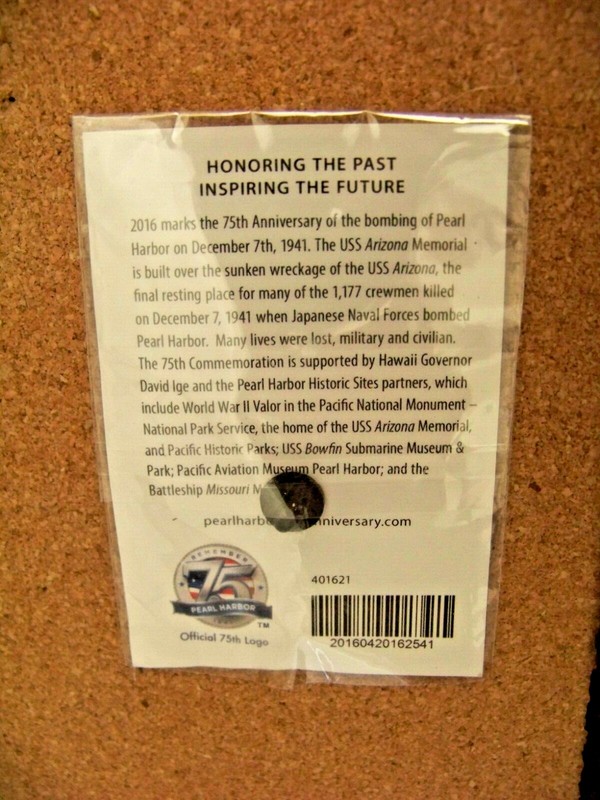 2016 Remember Pearl Harbor 1941 75 pin ( 75th Anniversary ) Honoring the Past... gallery