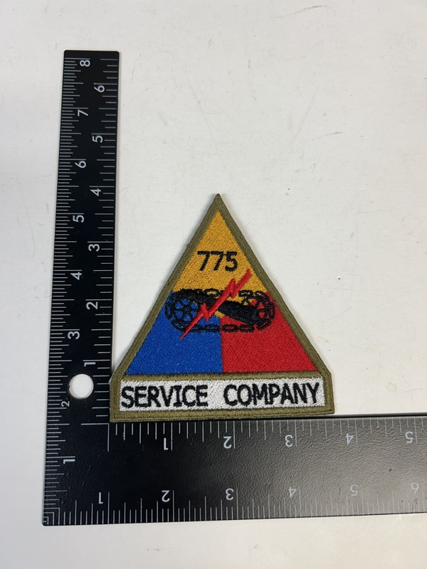 MH574 Repro WW2 US Army Patch 775th Tank Battalion Tab Service Company IR29D
