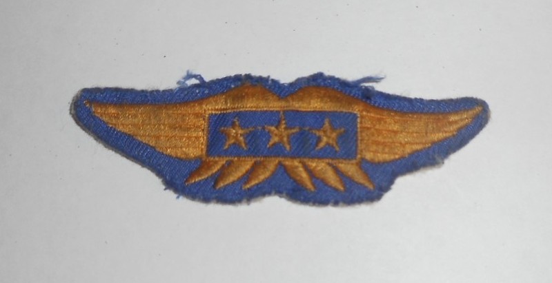 Vintage 3 Star Wings Patch Senior Parachutist Badge Blue/Gold 3.75″ W x 1.25″ H