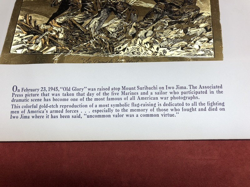 Gold reproduction of Flag Raising Iwo Jima 1945 gallery