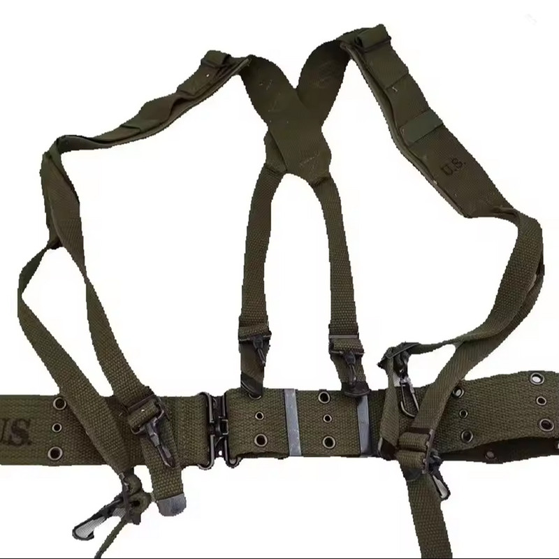 VIETNAM WAR WWII US Army M1956 Combat Soldier Field X Suspenders AND Belt SET
