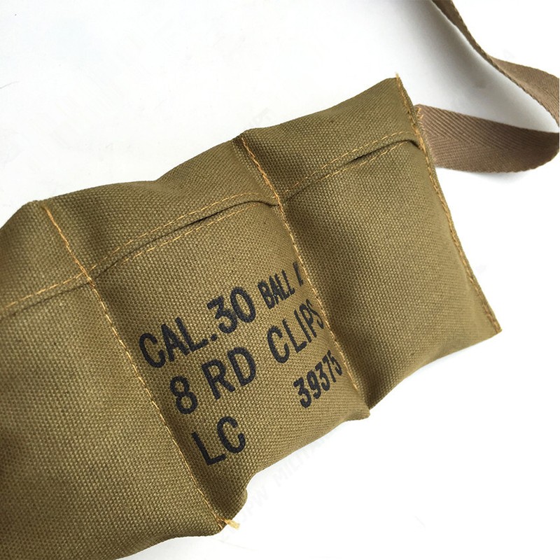 WWII WW2 US Army Portable Ammo Pouch Magazine Pouch CAL.30 BALL M2 8RD CLIPS LC gallery