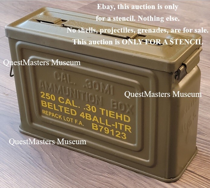 U.S. WWII .30 Cal. Ammo Box Stencil, – Stencil 010A