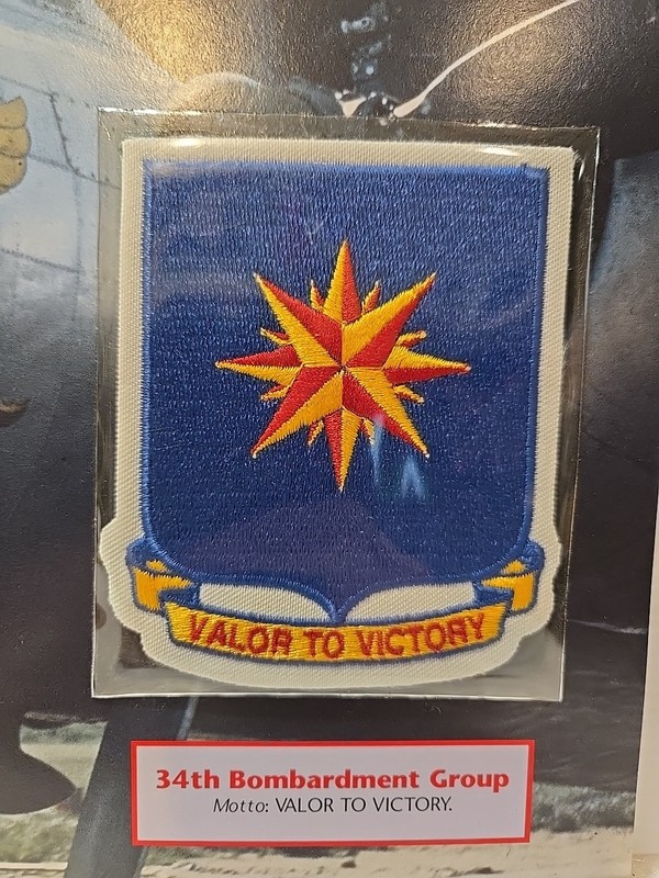WWII Emblems Of Air War Patch 34th Bombardment Group “Valor to Victory” W & W gallery
