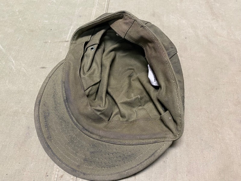 WWII US ARMY COMBAT FIELD HBT CAP., MEDIUM- AGED & WEATHERED gallery