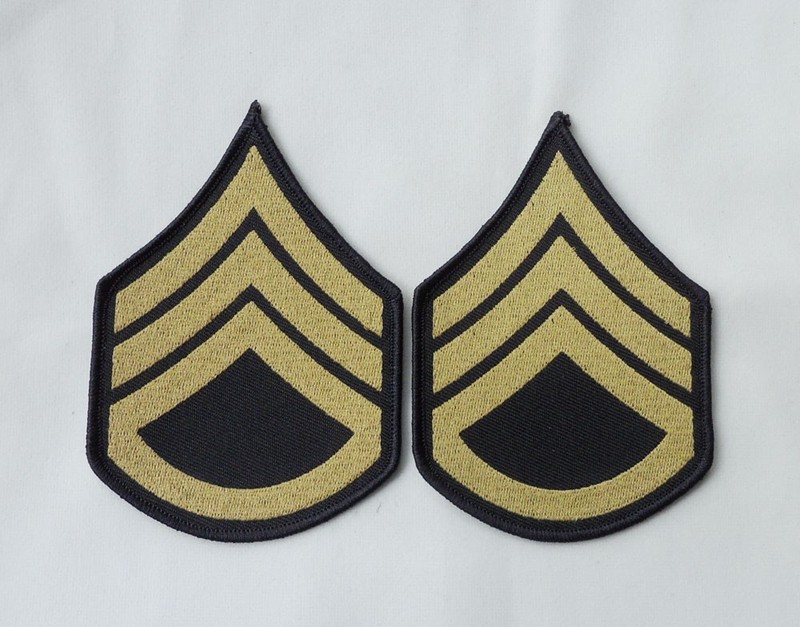A pair US Army Technician Staff sergeant Rank Badge insignia Patches