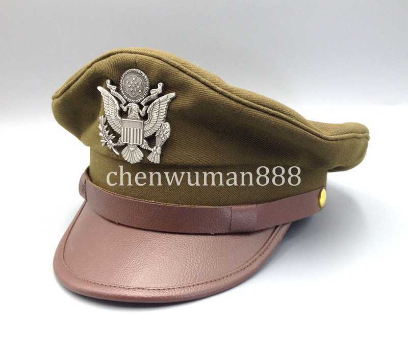 WWII U.S. ARMY AIR CORPS EAGLE BADGE MILITARY HAT CAP CORPS OFFICER’S CRUSHER M