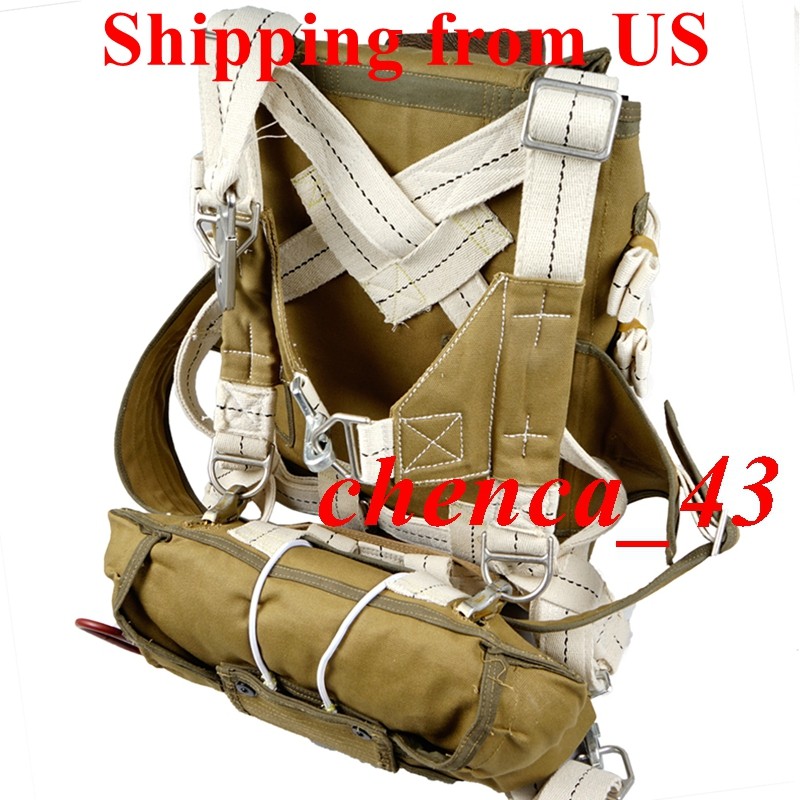 US!!! WWII T-5 Airborne Parachute Bag Paratroopers Backpack with Straps Replica