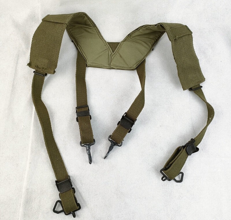 WW2 US ARMY VIETNAM WAR M1956 FIELD EQUIPMENT H SUSPENDERS SHOULDER STRAPS gallery