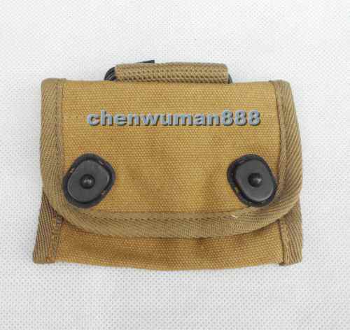 WWII 2 US ARMY LENSATIC COMPASS CANVAS POUCH POCKET BAG