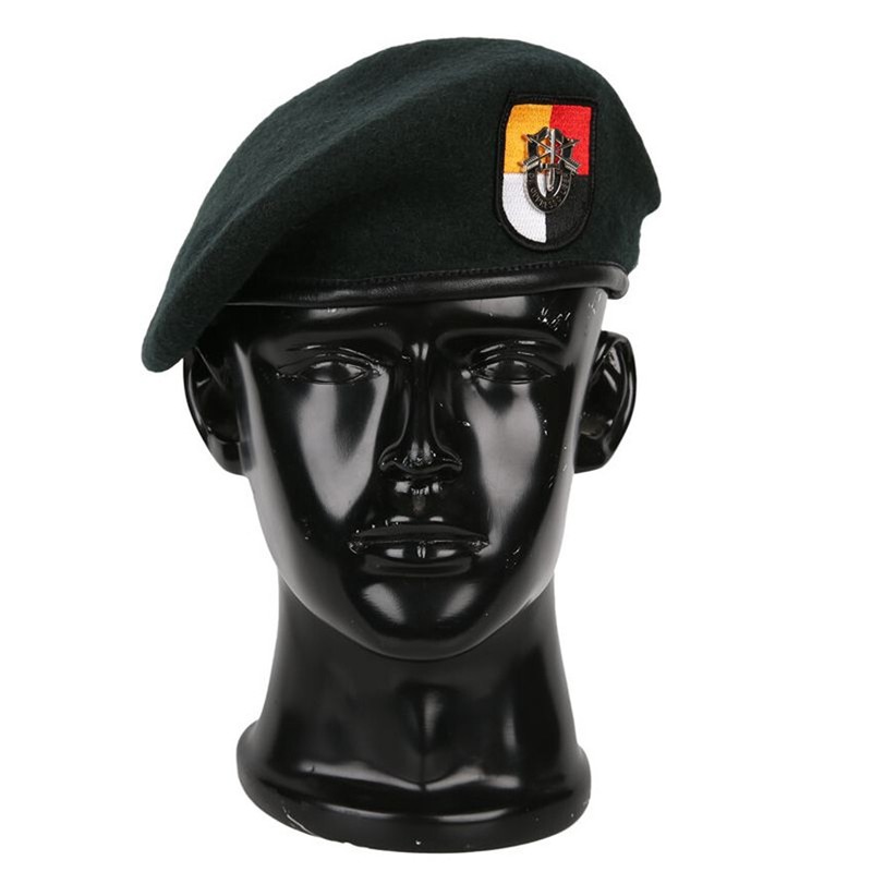 US ARMY 3TH SPECIAL FORCES GROUP GREEN WOOL BERET WITH INSIGNIA MILITARY CAP