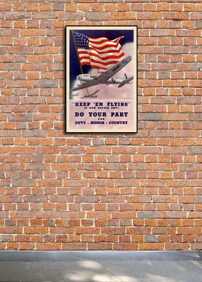 “Keep 'Em Flying” 1942 Vintage Style WW2 War Army Air Corps Poster - 24x36 gallery