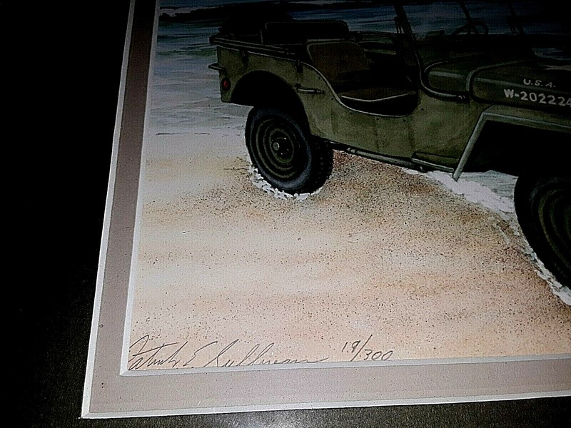 Patrick Sullivan Art Print Rare Army Jeep Limited Edition Signed 19 of 300 gallery