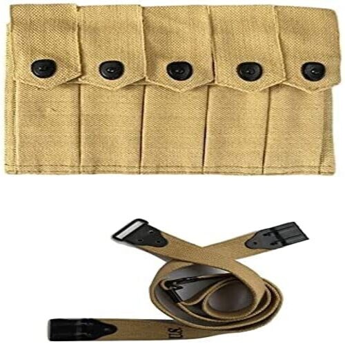 U.S USGI WWII 5 Pocket Canvas Pouch with Thompson SMG Kerr Pattern Sling