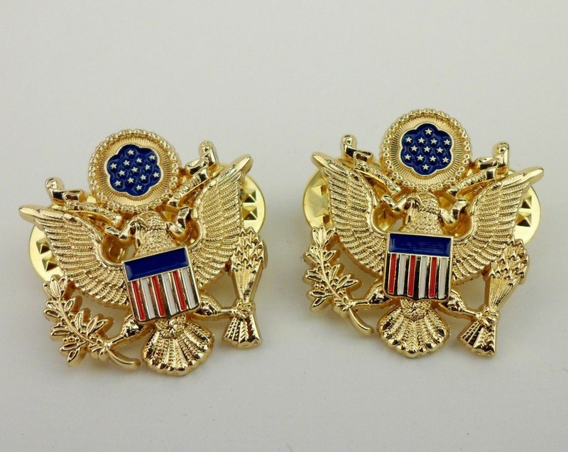Set WWII US Army Officer 5 Stars General Rank Badges eagle US Pin Insignia gallery