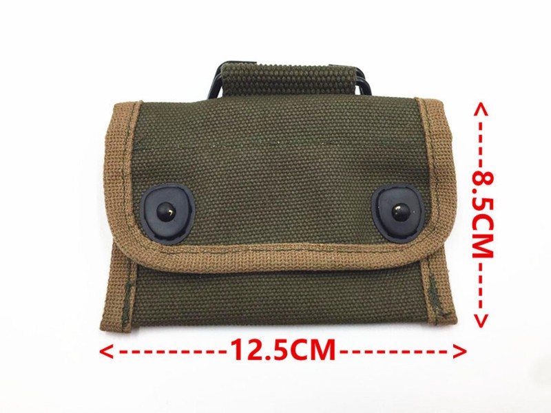 KOREAN WAR US ARMY KHAKI FIRST AID POUCH WITH HOOK Compass Bag Coin Purse Green