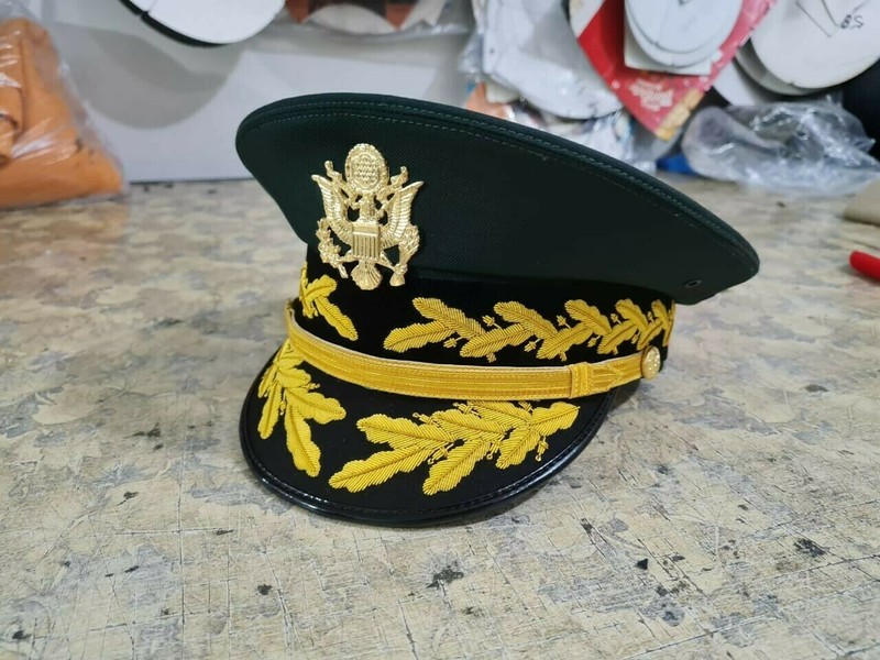 WWII WW2 Replica Boxed U.S. Army Model 1902 General's Full Dress Visor Cap Hats gallery