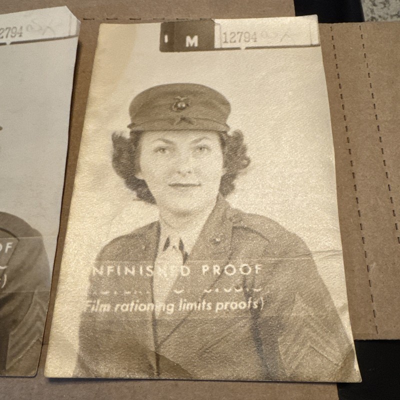 WWII WW2 US Marine MCWR UNFINISHED PROOF PHOTO LOT MARINE CORPS WOMEN’S RESERVE gallery